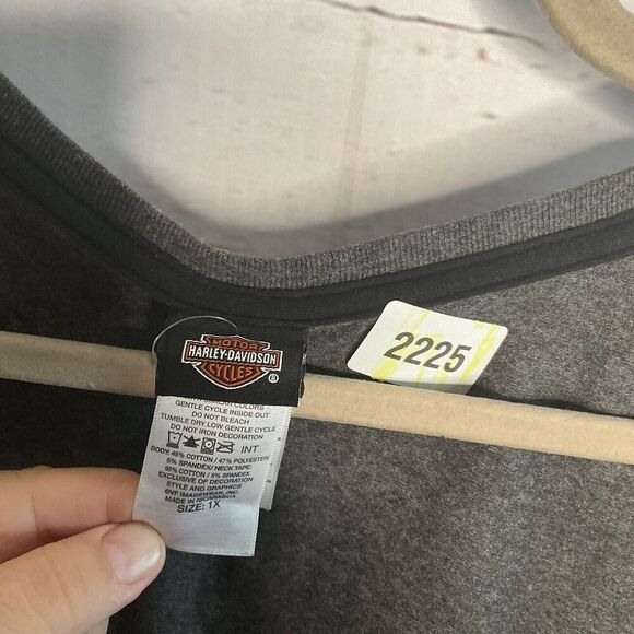 Harley Davidson Womens‎ Sz 1X Gray Short Sleeve Cotton T-Shirt Twin Cities, MN - Picture 3 of 8